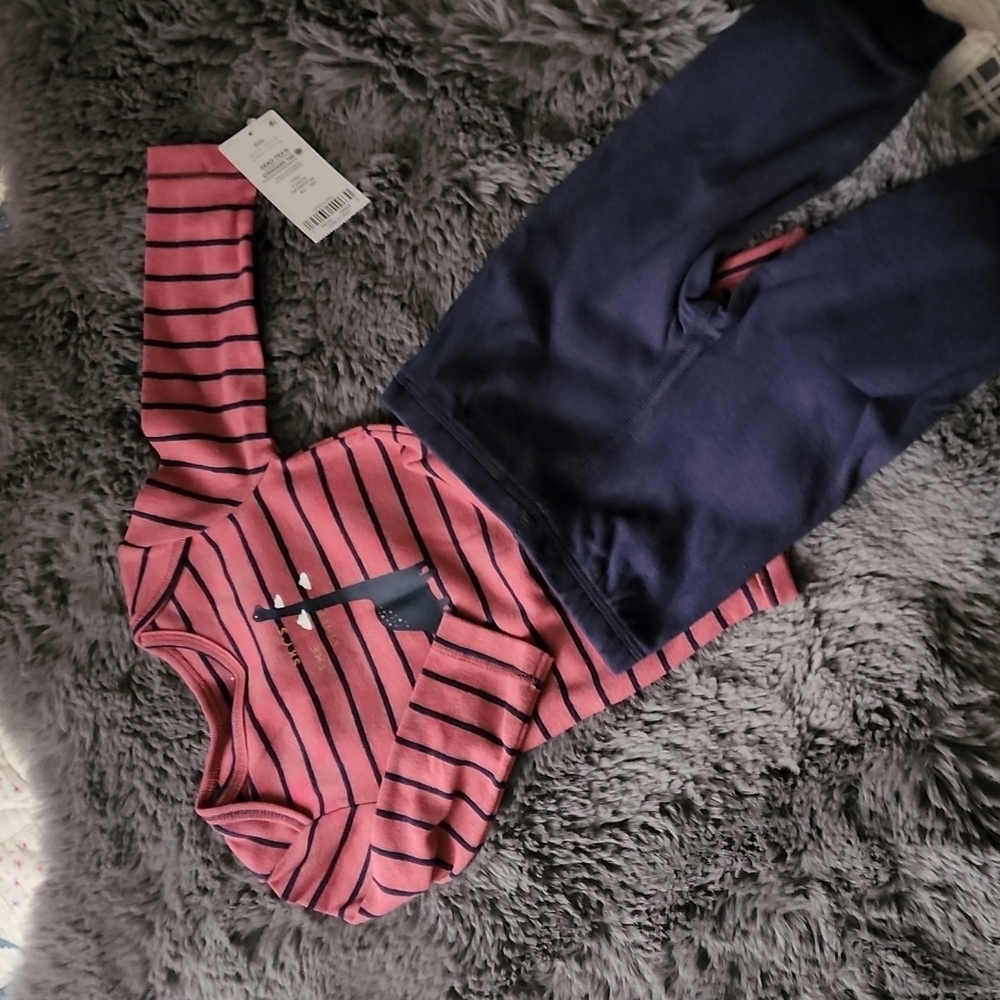 Carters baby long-sleeved Dino onesie and pant set
